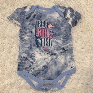 Mossy Oak Blue Reel Girls Fish Bodysuit